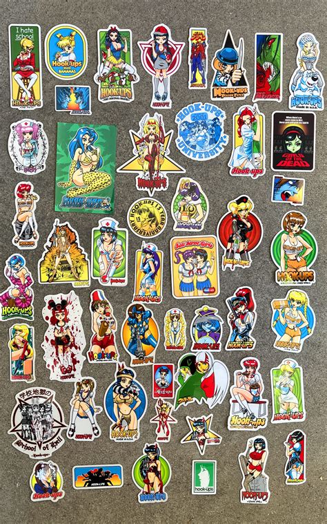 hook-ups vintage stickers mega 49 pack – hookups