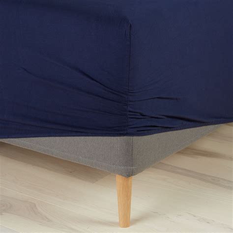 Jersey Fitted Sheet JETTE Super King Navy JYSK