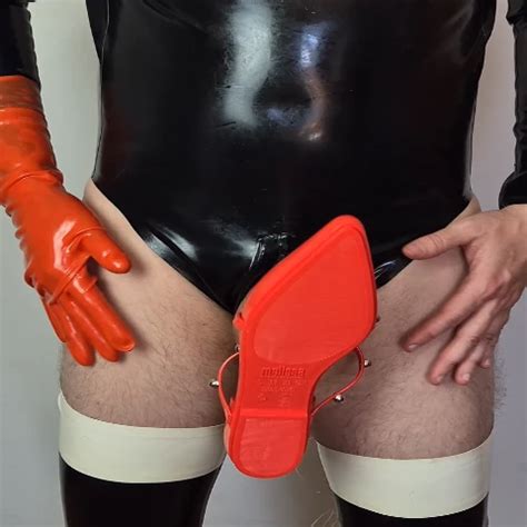 Fucking Her Pink Plastic Shoes Wearing Latex Stockings Gloves And Leotard Sissy Shoejob Gay