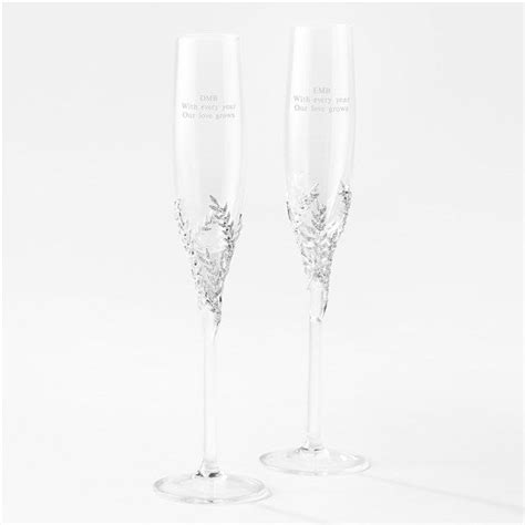 Engraved Athena Jeweled Anniversary Flute Set