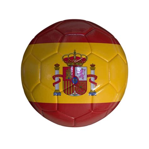 Premium Photo | Flag of spain on soccer ball and transparent background