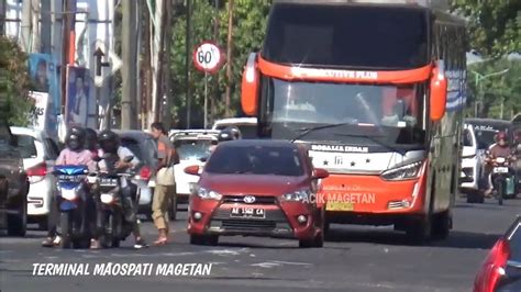 Bus Rosalia Indah Persiapan Masuk Terminal Maospati Magetan Youtube