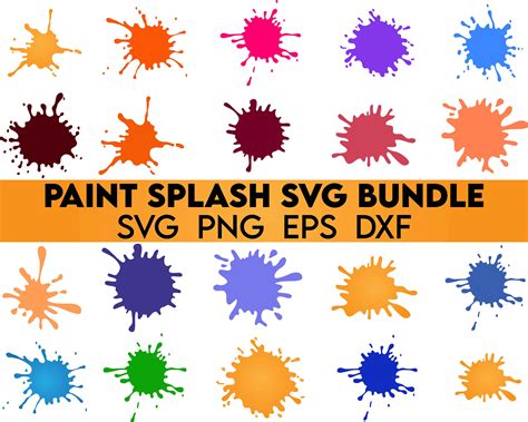 Paint Splatter Svg Paint Splash Bundle Svg Png Splatter Etsy