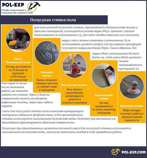 Раствор для стяжки пола: пропорции песка, цемента, воды
