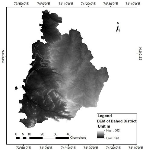 Raster DEM of the Dahod district | Download Scientific Diagram