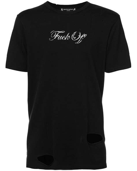 Mastermind Japan Fuck Off T Shirt In Black For Men Lyst