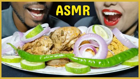 Asmr Sri Lankan Spicy Chicken Curry Dhal Curry And Red Rice Eating Sounds Whispering