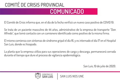 Nuevo Caso De Coronavirus En San Luis Agencia De Noticias San Luis