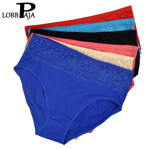 Lobbpaja Lot 6 Pcs Underwear Women Panties Cotton High Waisted Sexy Lace Briefs Ladies Knickers