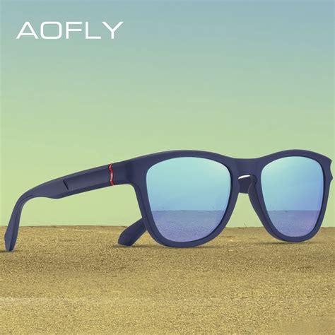 Aofly Polarized Sunglasses For Men Ultralight Tr90 Square Frame Anti Glare Mirror Sun Glasses