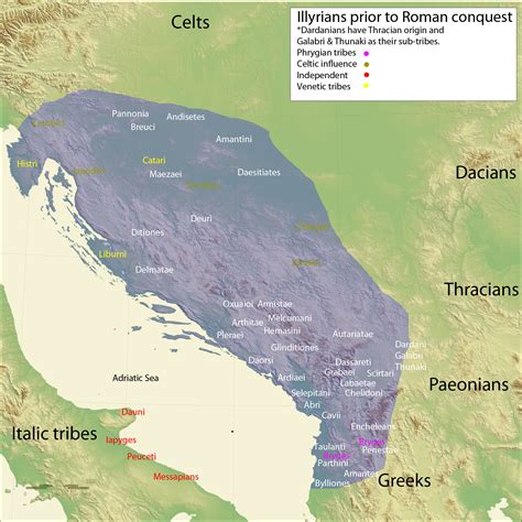 Map of the Illyrian Tribes (Illustration) - World History Encyclopedia