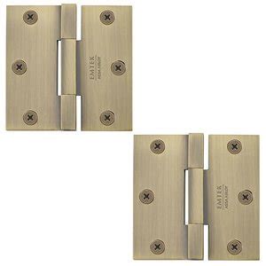 Door Hinges Collection X Thin Leaf Square Solid Brass