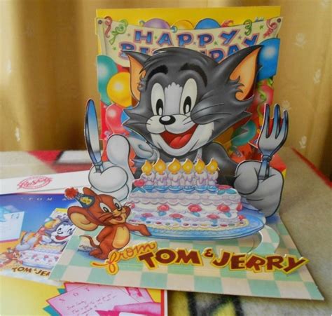 Tom and Jerry Birthday Card Vintage Mint Popshots 3 D tom Jerry ...