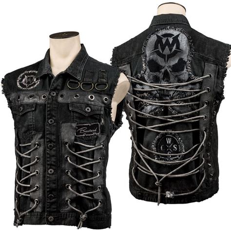 Stage Vest Mto Black Denim And Leather Wscv 388 Wornstar Wornstar