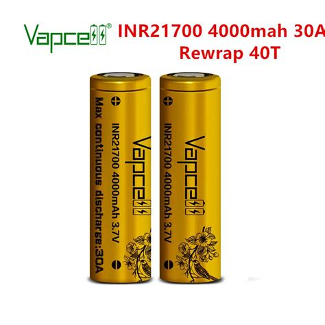 Gratis Ongkir Original Vapcell 21700 40T 4000Mah 30A PK 30T 3 7V