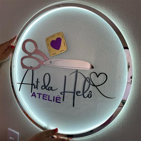 Placa Neon Led 60x60cm Em Acrílico Letreiro Personalizado Compre