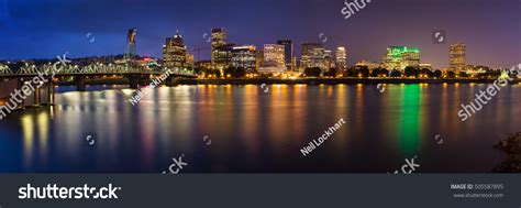 Portland City Skyline At Night Oregon Stock Photo 505587895 Shutterstock