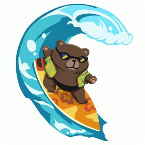 Surfing Tactibear Tactibear Sticker Surfing Tactibear Tactibear