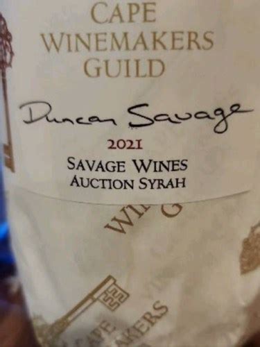 Savage Cape Winemakers Guild Auction Syrah Vivino US