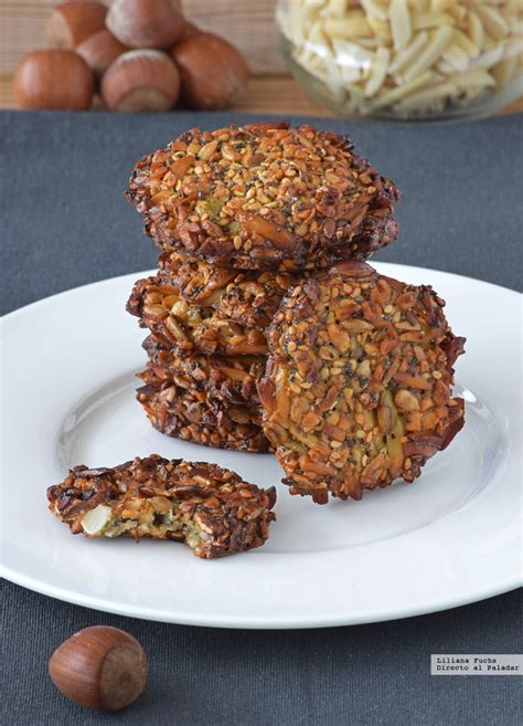 Galletas de semillas y frutos secos Receta de cocina fácil sencilla y