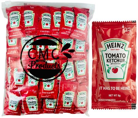 Heinz Ketchup Packets 9g 100 Count Ketchup Condiment