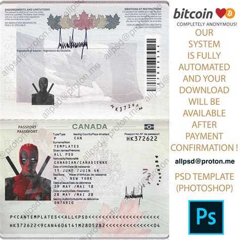 Canada Passport Template All Psd Templates