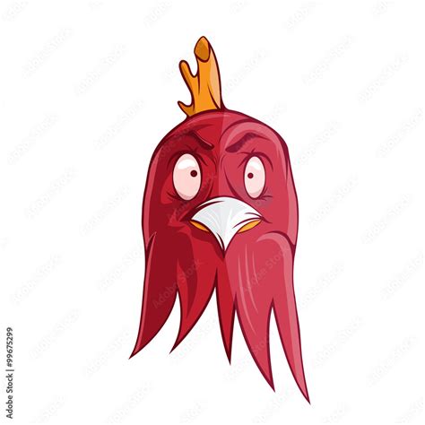 cartoon vector illustration of angry rooster Stock Vector | Adobe Stock