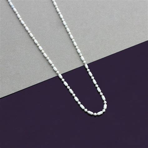 Sterling Silver 15mm Diamond Cut Barilotti Chain With Bar Beads