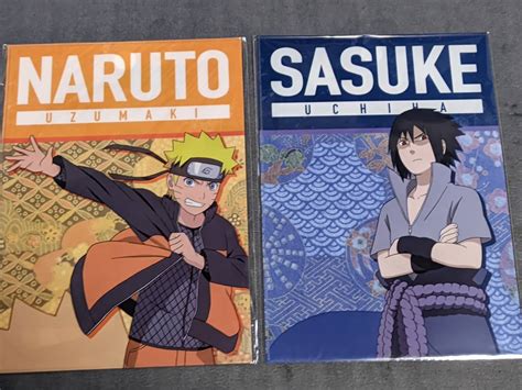 クリアファイル Naruto ナルト 開閉式ロングホルダー アニメガ 限定 2枚セット うずまきナルト And うちはサスケ Ge39クリア