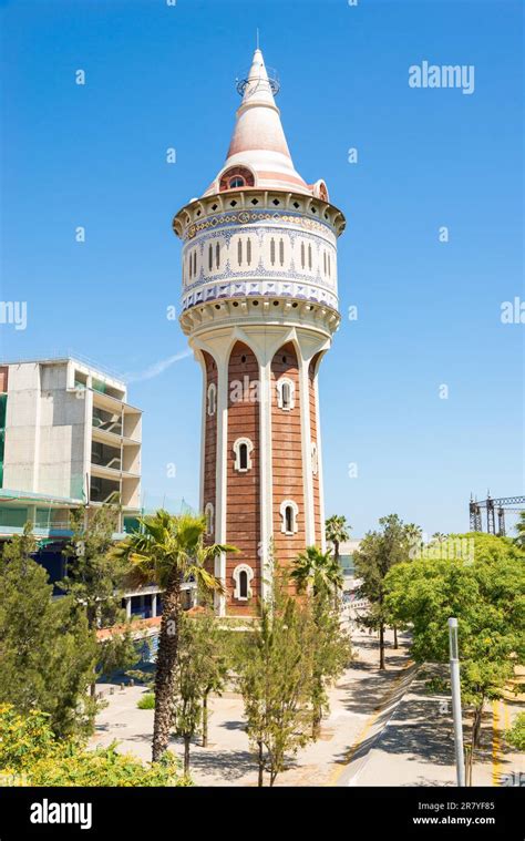 The Restored Water Tower Torre De Les Aig Stock Photo Alamy