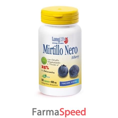 Longlife Mirtillo Nero Antocianidine Capsule Vegetali Farmaspeed It