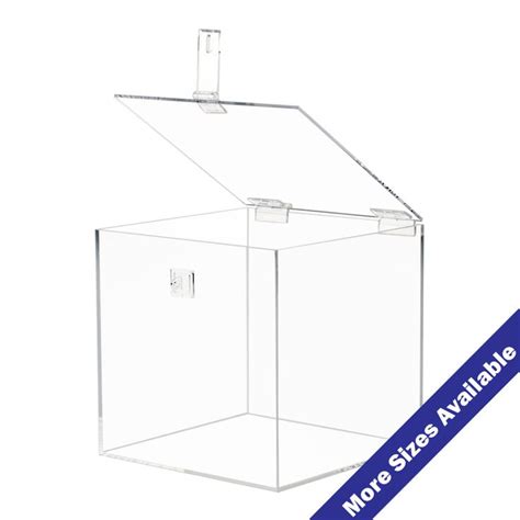 Clear Acrylic Box With Hasp Lock Hinged Lid Custom Size Acrylic