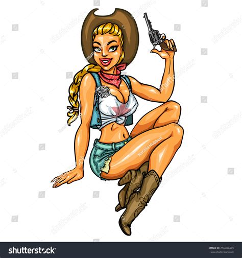 Pin Girl Sexy Cowgirl Stock Vector Royalty Free 256202479 Shutterstock