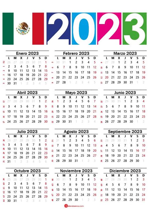 Calendario Mexico 2023 Con Festivos Calendario Con Festivos