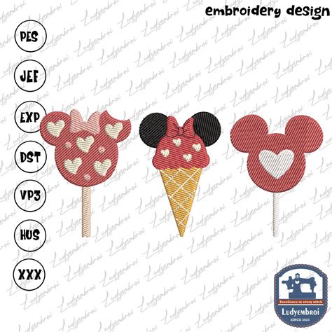 Sweet Valentine Mouse Head Embroidery Machine Design Happy Valentine