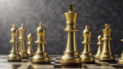 Premium Ai Image The Golden King Chess Piece Standing In Front Of