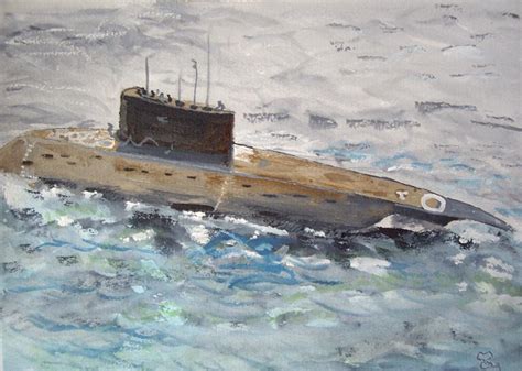 Submarine Painting by Carole Robins