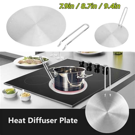 Heat Diffuser Stainless Steel Induction Adapter Plate Removable Handle