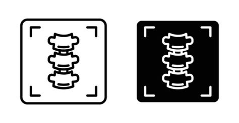 Body Spine Scan Icon Set Medical Backbone X Ray Vector Image