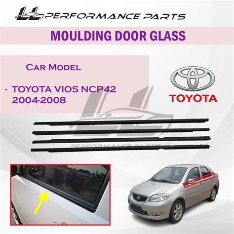 Toyota Vios NCP42 2004 2008 Door Moulding Lining Rubber Outer Glass