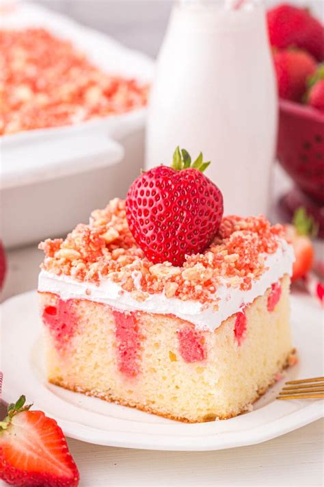 Strawberry Crunch Poke Cake Princess Pinky Girl