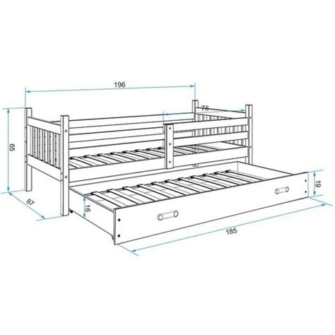 Drveni dečiji krevet Carino sa fiokom 190x80 cm beli Bazzar rs