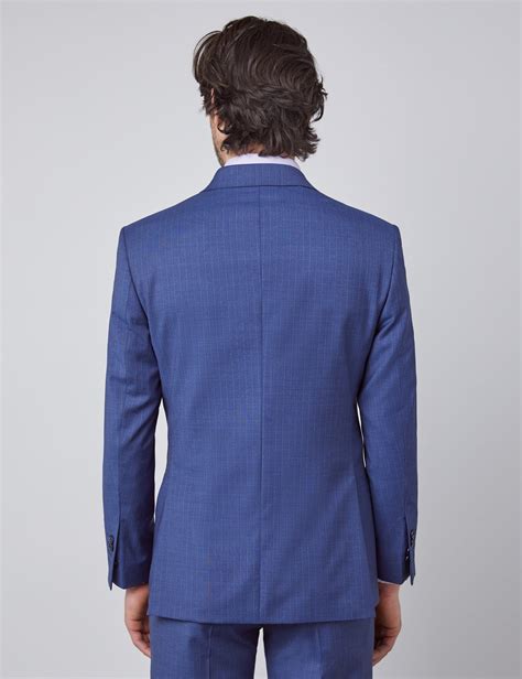 Anzug 1913 Kollektion Tailored Fit Blau Streifen Karo 110S