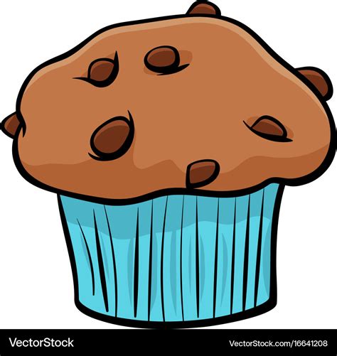 Muffin With Chocolate Cartoon Object Royalty Free Vector