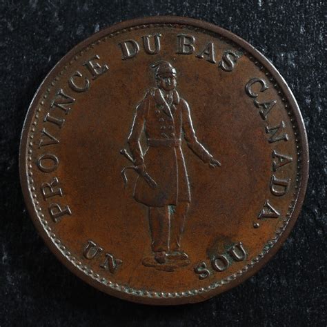 Lc D Halfpenny Token Un Sou Lower Bas Canada Bank Of Montreal