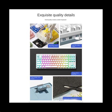 Rgb Three Mode Wired Mechanical Keyboard Key Hot Swappable Wired Gaming Keyboard Tea Switch