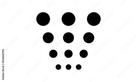 Menu Three Dots Different Sizes Icon In Black Set Graphic Elements