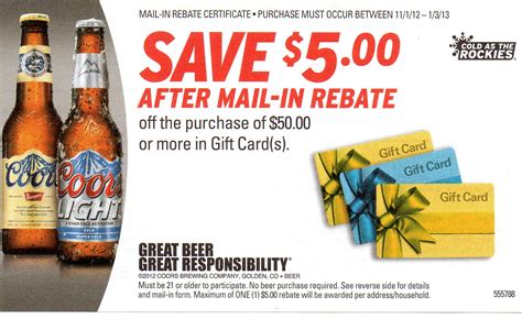 Coors Light Mail In Rebate Form Address Rebate