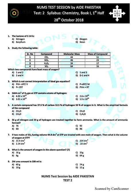 SOLUTION Nums Chem 1 Past Paper Mcq S Of Mdcat Full Pdf Studypool