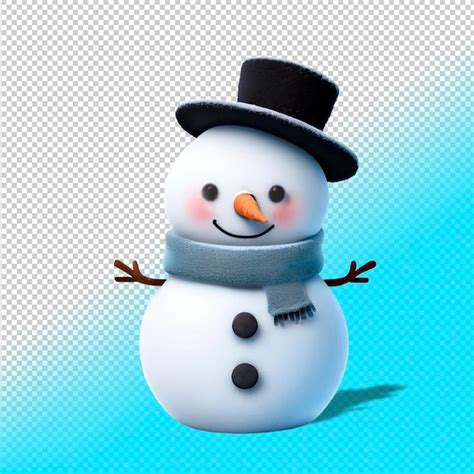 Bonhomme De Neige Mignon De Dessin Animé 3d Psd Dans Une écharpe Et Un